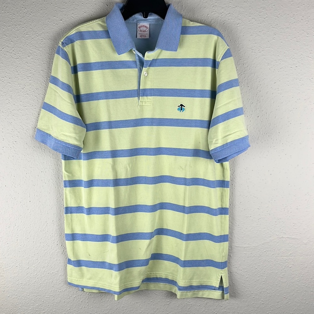 Brooks brother mens performance polo shirt sleeve size large multicolored